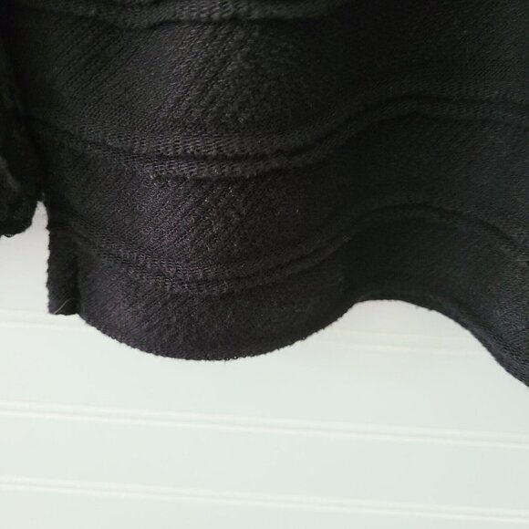 Women's Black Sweater with Textured Sleeves - Picture 7 of 7